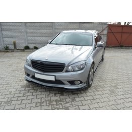 Накладка сплиттер на передний бампер вариант 2 на Mercedes C W204 AMG-Line